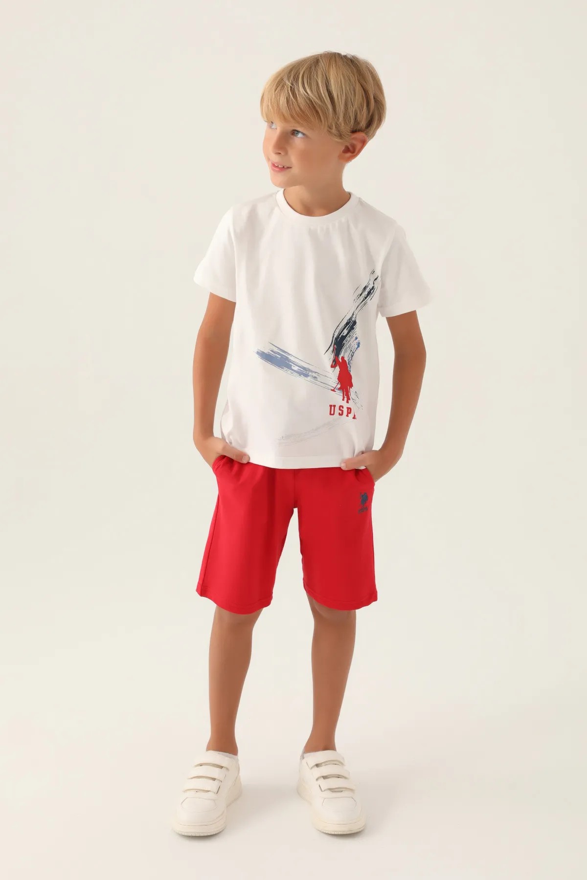 U.S. Polo Assn. Erkek Çocuk Crayons Art Lisanslı Şort T-Shirt Takım 
