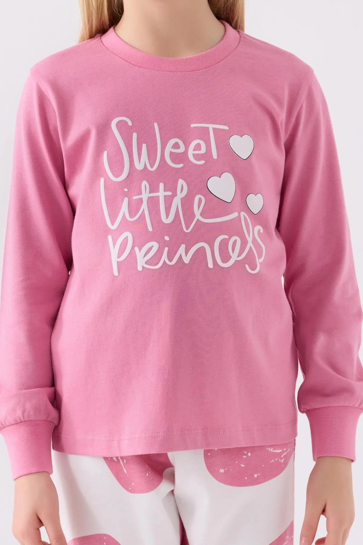 Kız Çocuk Pembe Uzun Kol Pijama Takım - RolyPoly