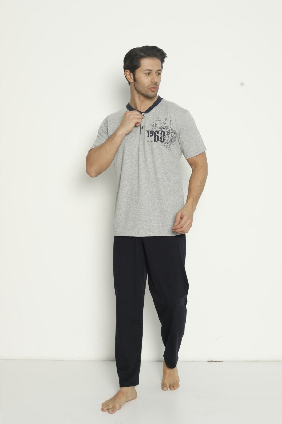 Yazlık Pamuklu Penye (süprem) Erkek Pijama Takımı