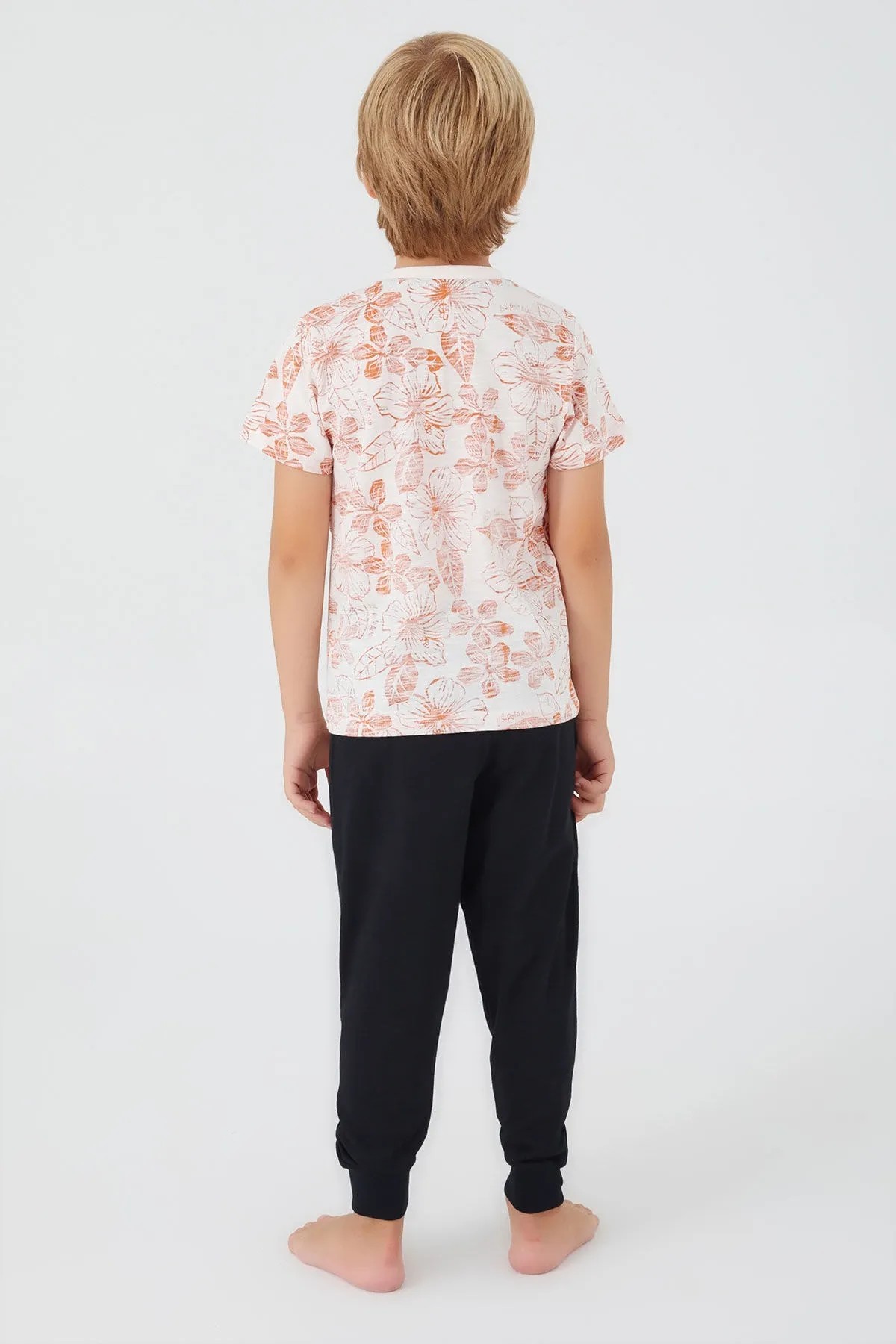 U.S. Polo Assn. Flowered Erkek Çocuk Kısa Kollu Pijama Takım