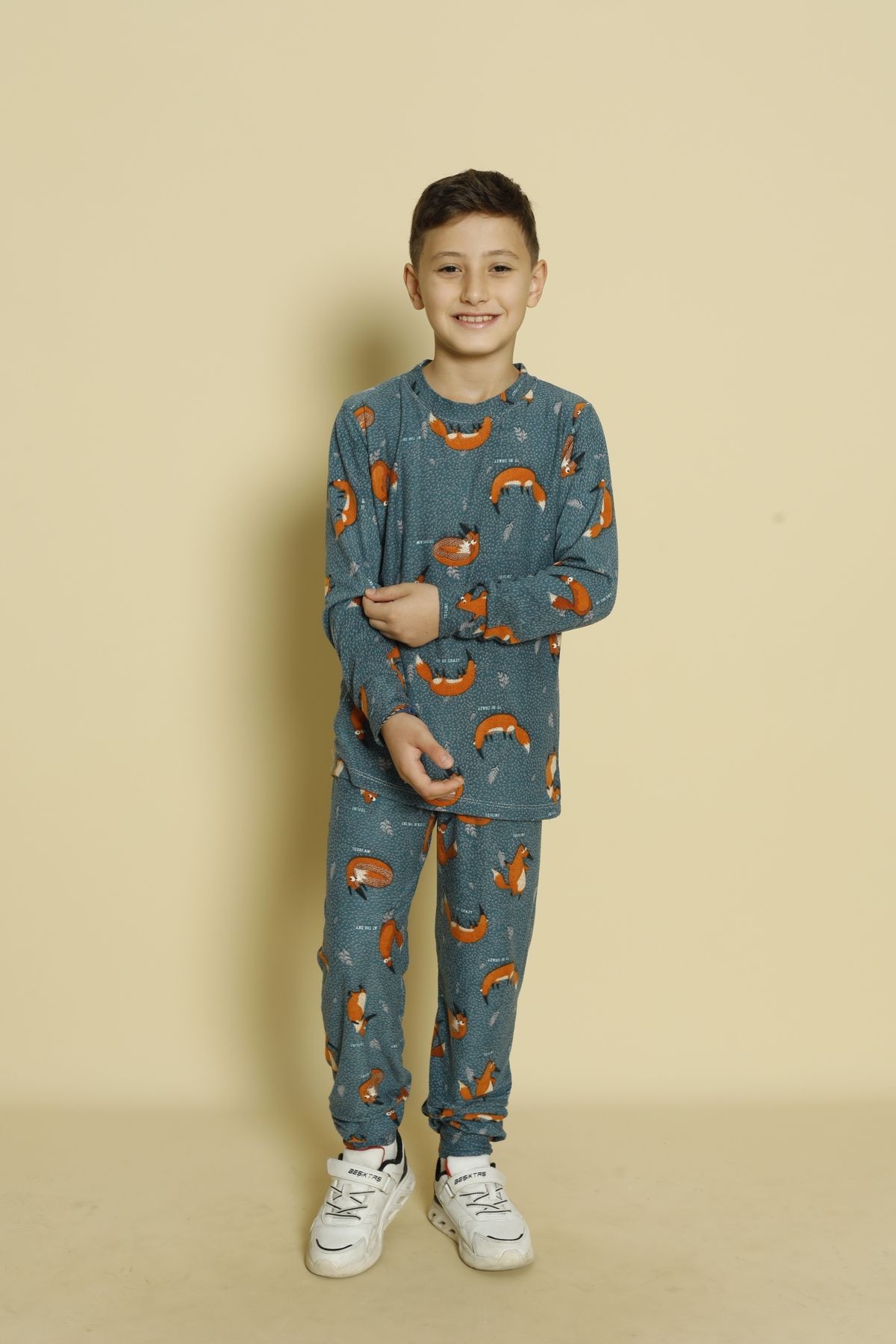 Süet Erkek Çocuk Pijama Takımı