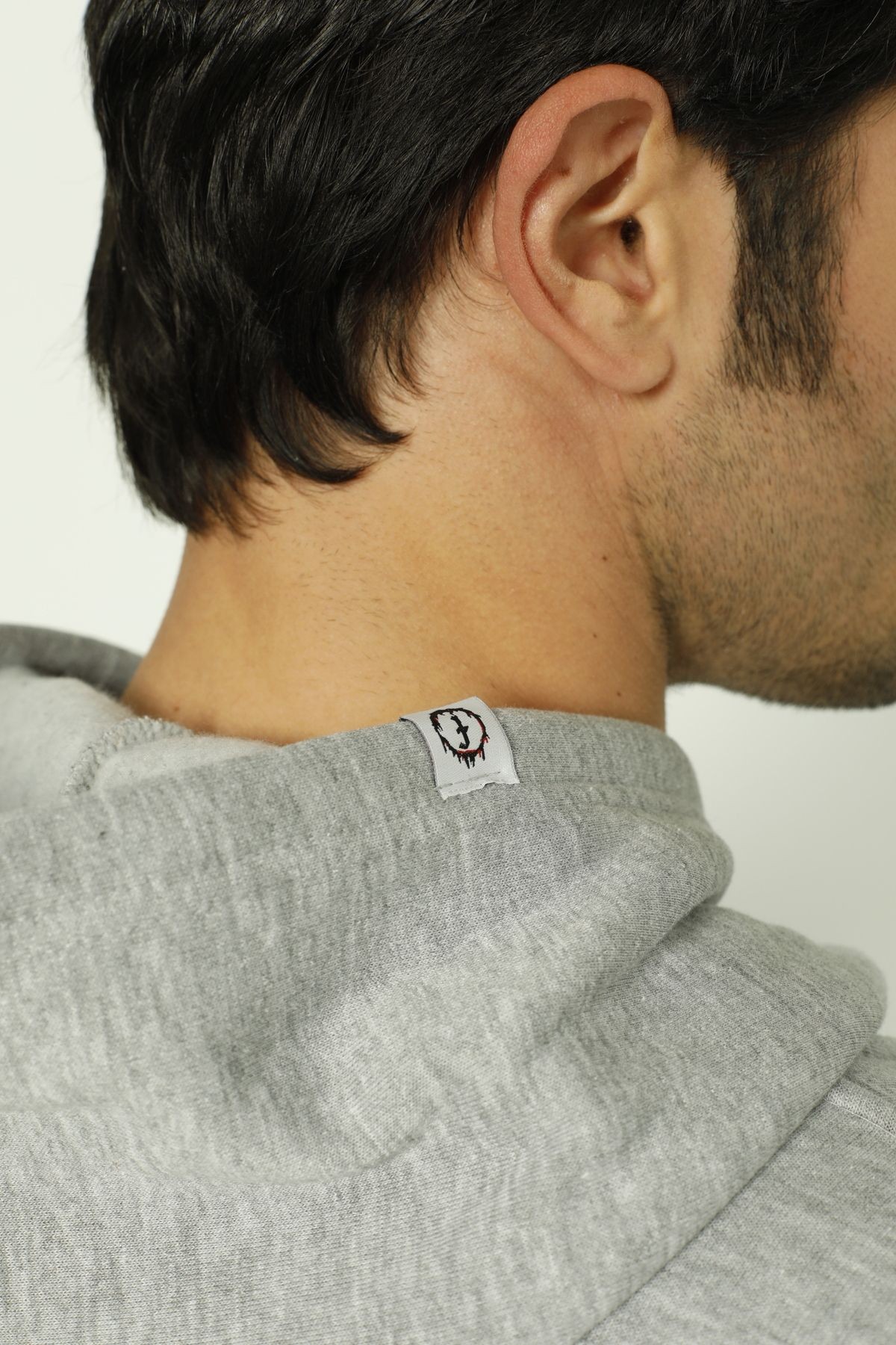 Focus Baskılı Oversize Erkek Kapüşonlu Sweatshirt