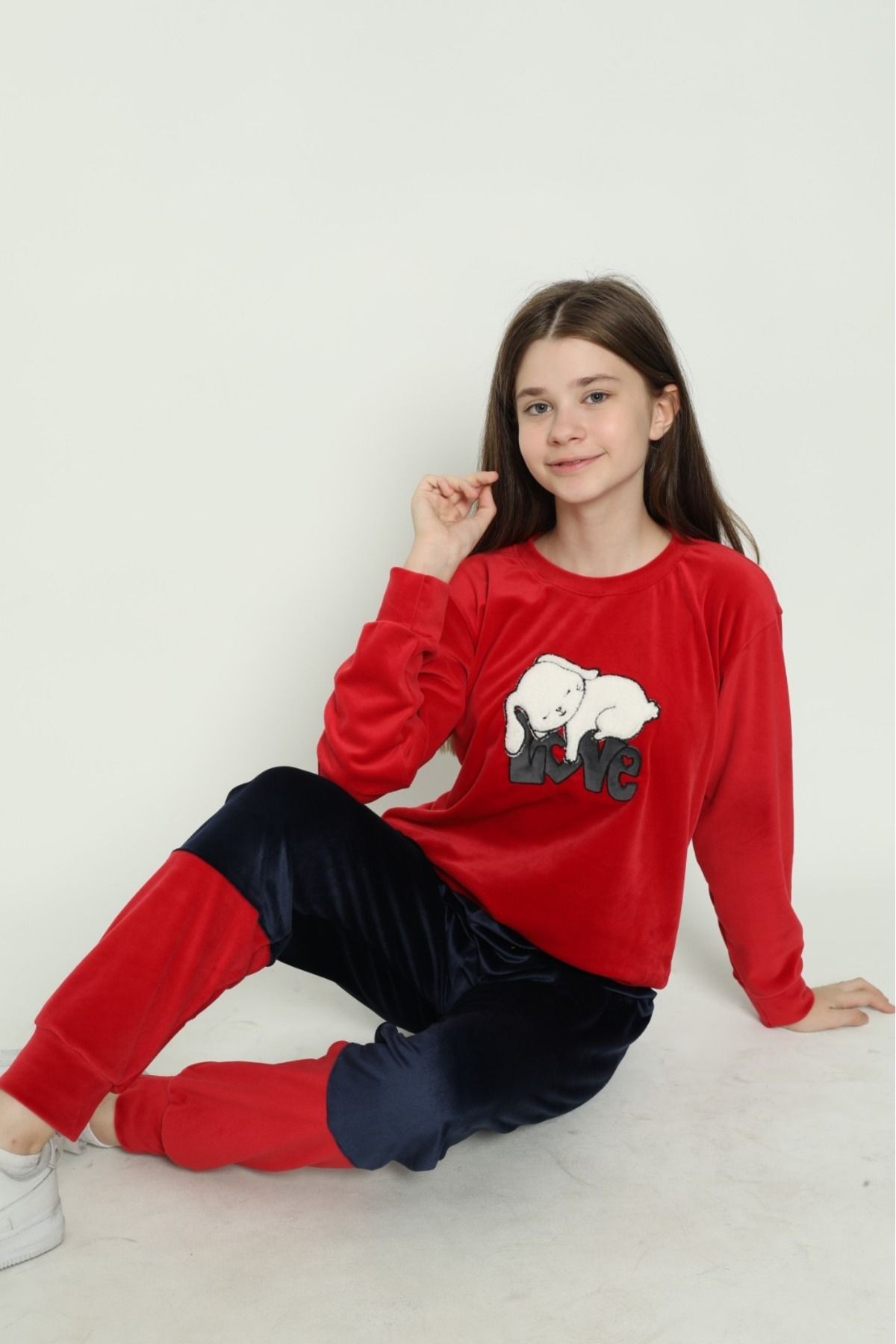 Kadife Kız Garson(Genç) Pijama Takımı