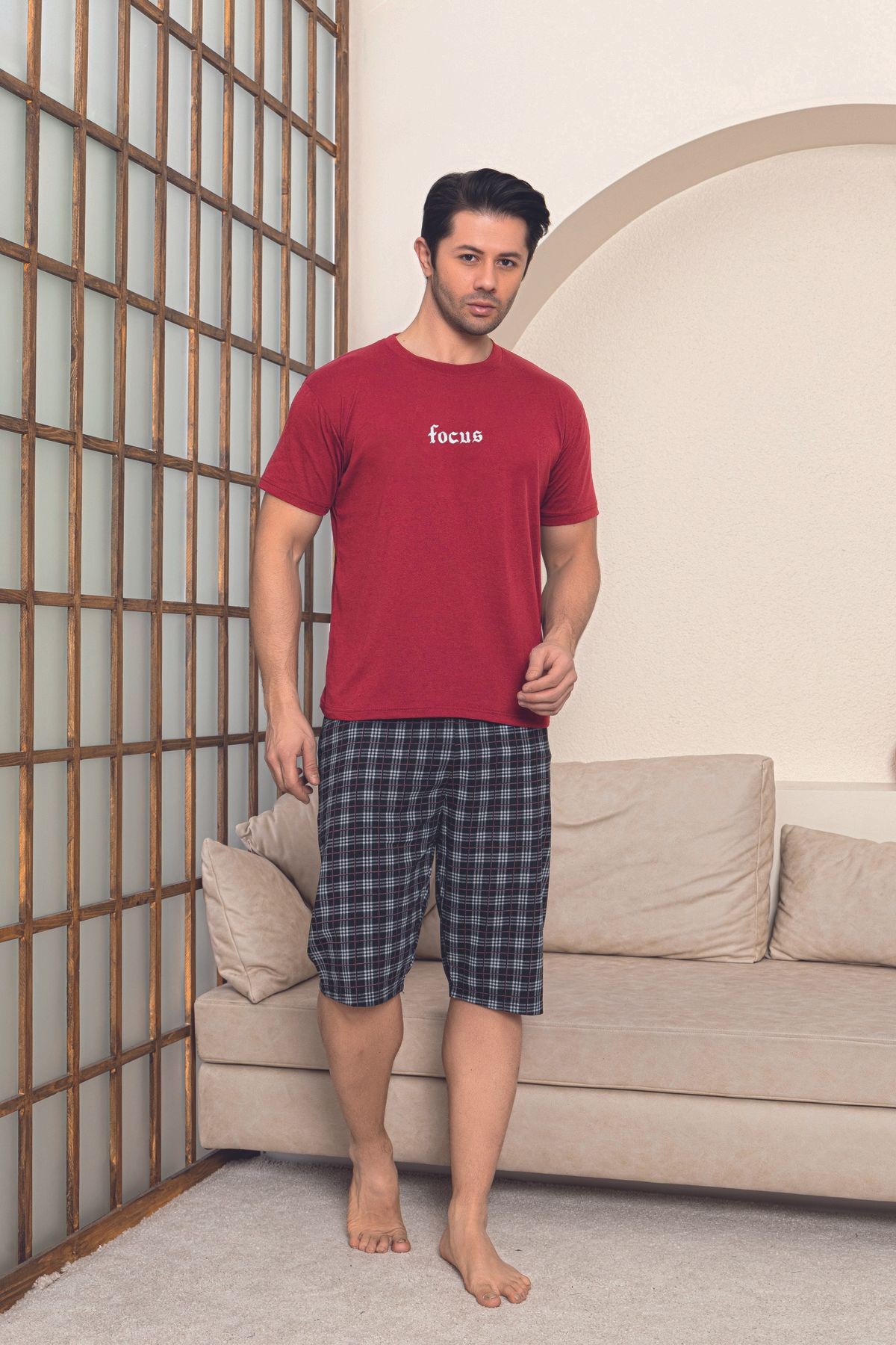 Penye (Süprem) Kapri Erkek Pijama Takımı