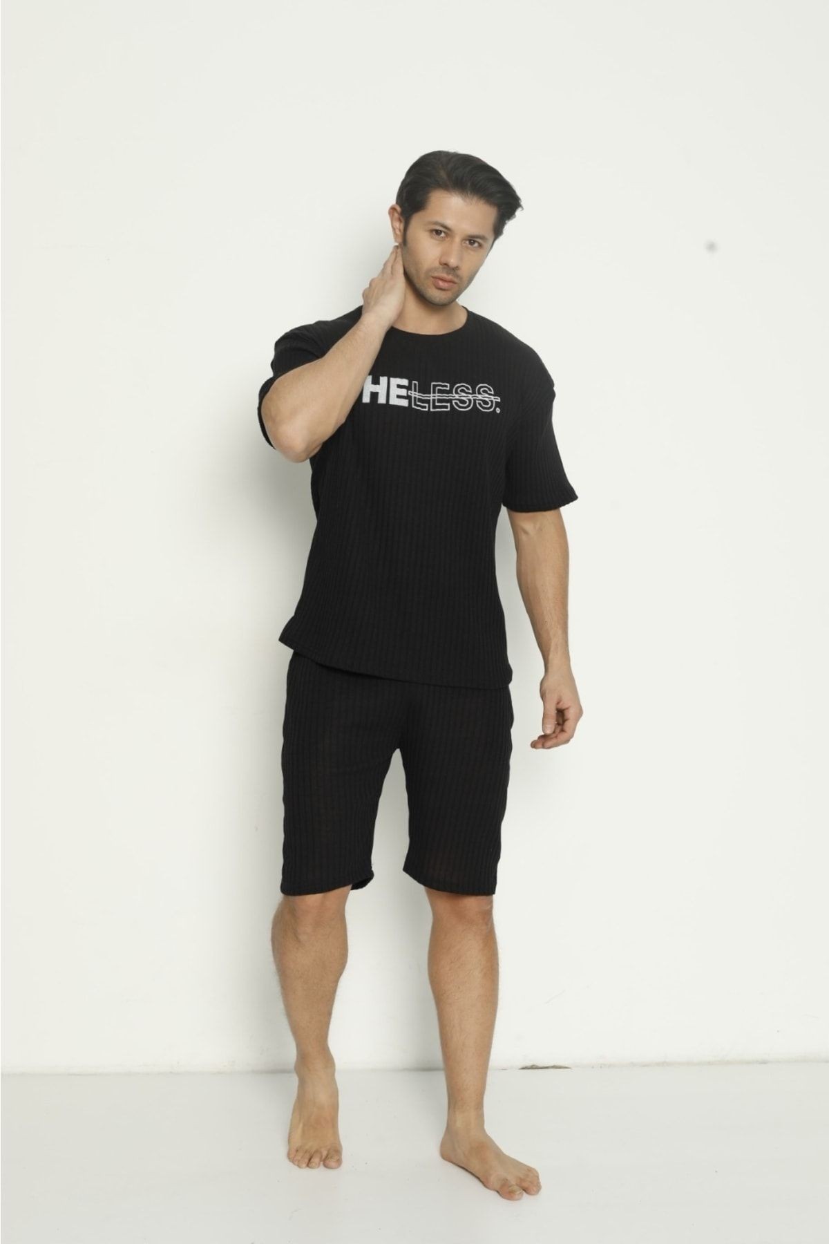 Fitilli Oversize Erkek Kapri Takımı