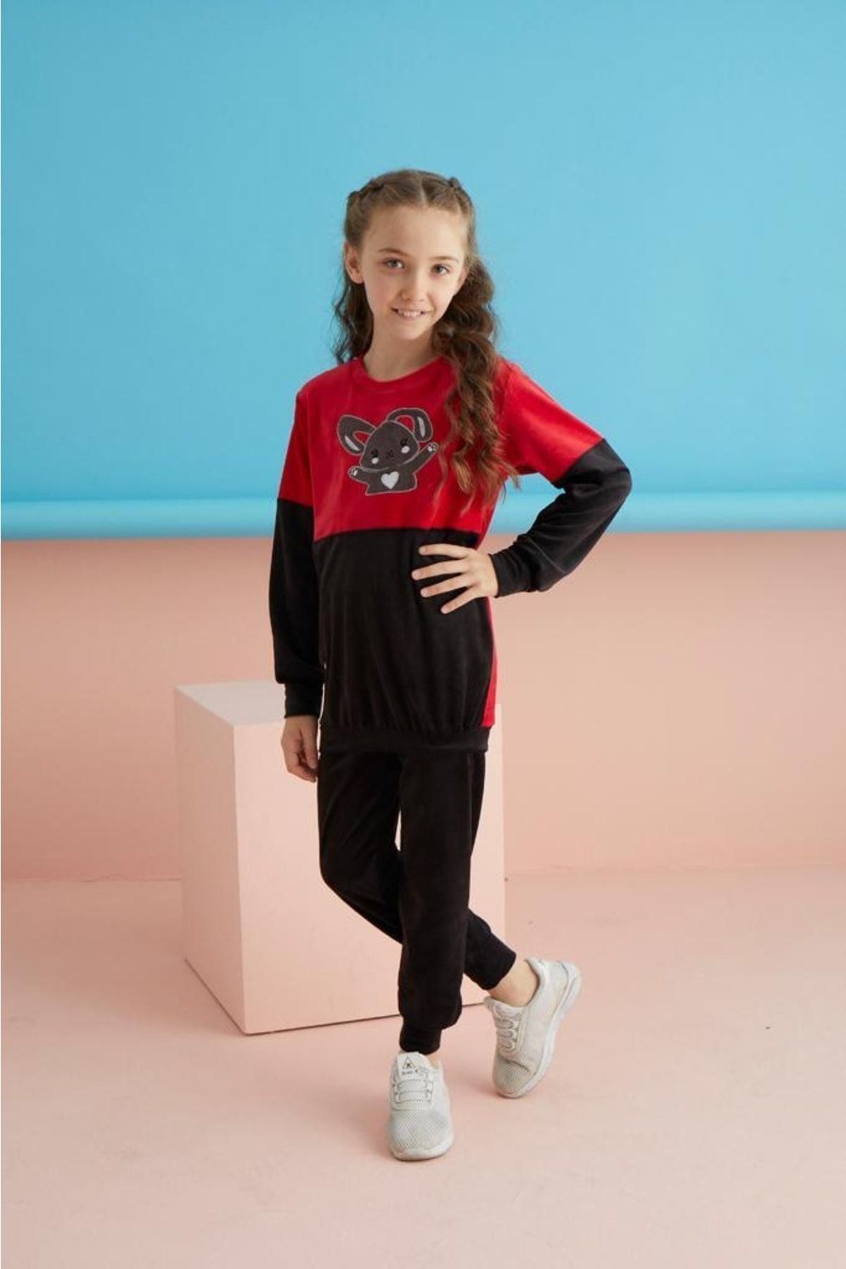 Ponki Kadife Çocuk Pijama Takımı