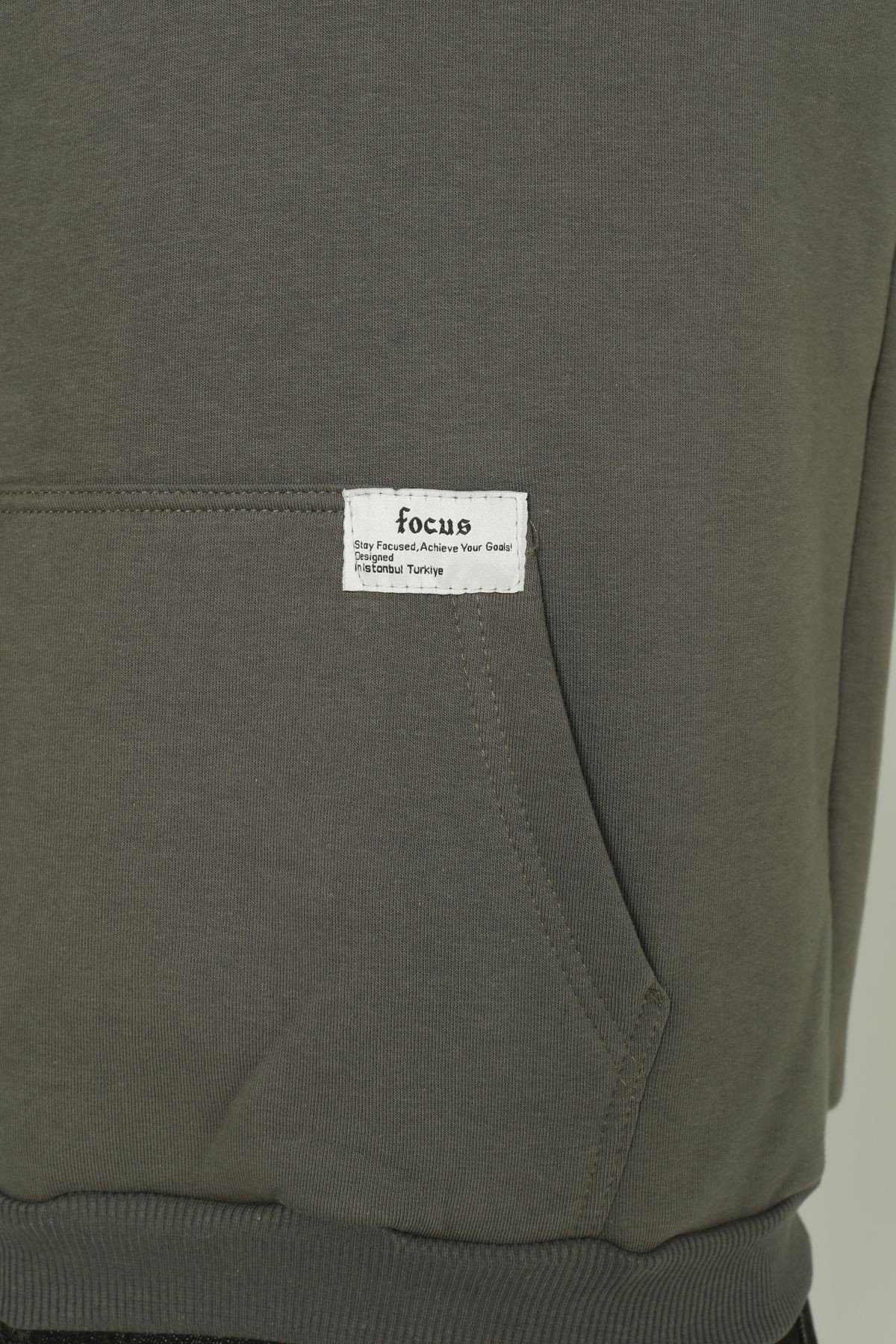 Focus Baskılı Oversize Kapüşonlu Erkek Sweatshirt