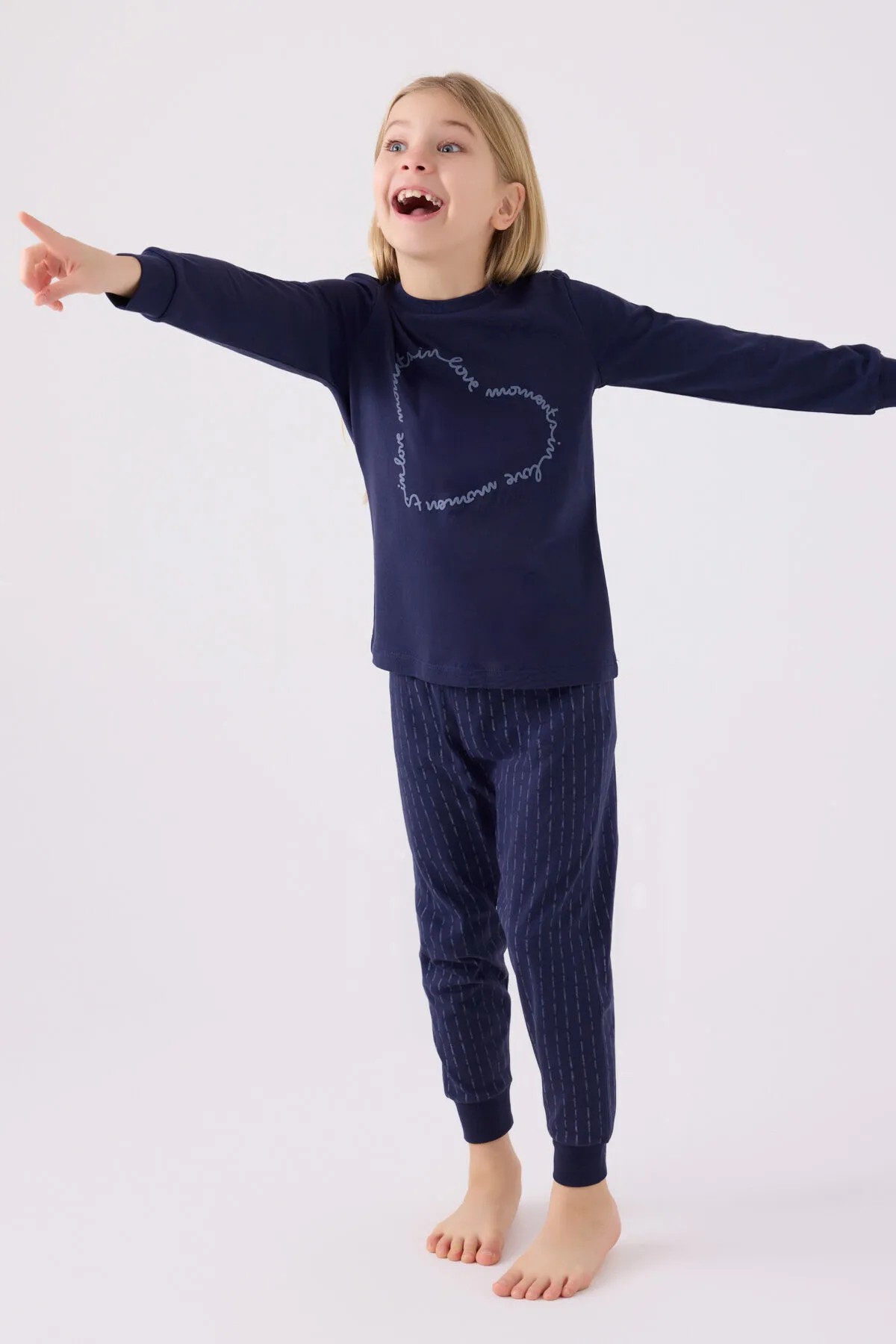 Kız Çocuk Love Uzun Kol Pijama Takım