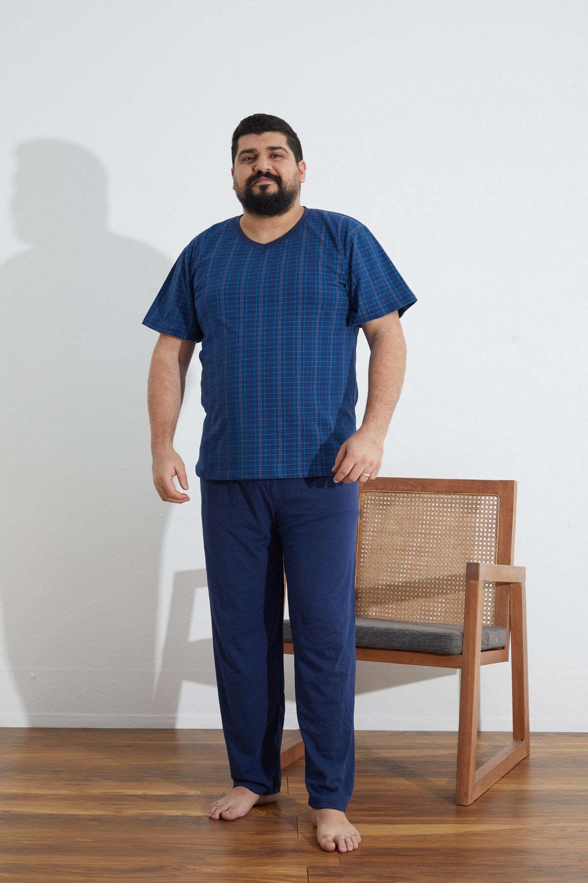 Penye Süprem(İnce) Battal Büyük Beden Yazlık Erkek Pijama Takımı