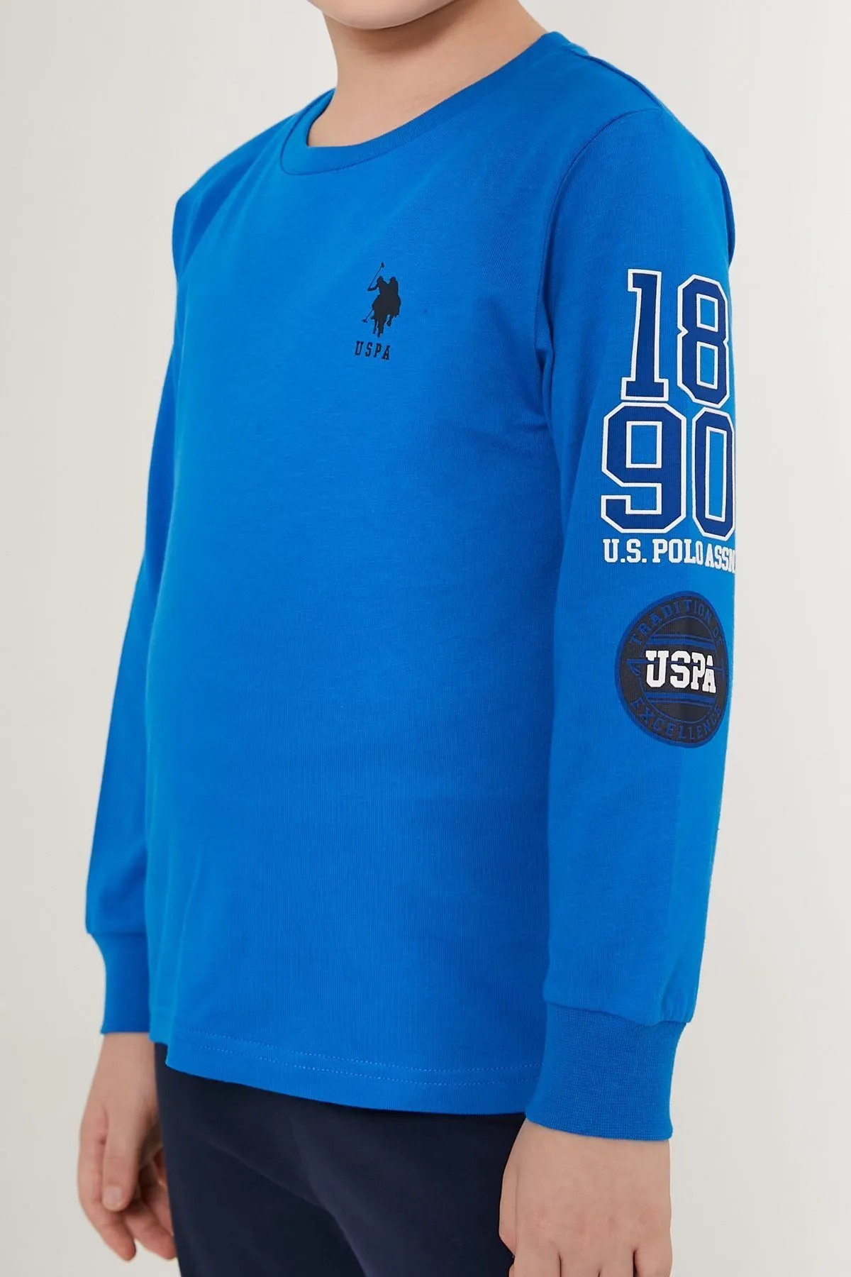 U.S. Polo Assn. Erkek Çocuk Uzun Kol Pijama Takım Saks Mavi