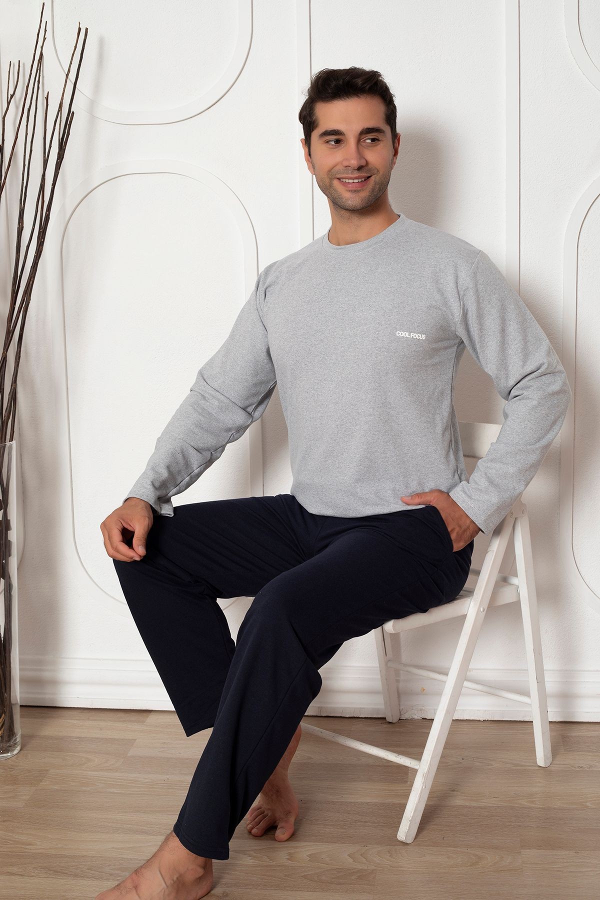 İki İplik (Kalın) Cepli Erkek Pijama Takımı