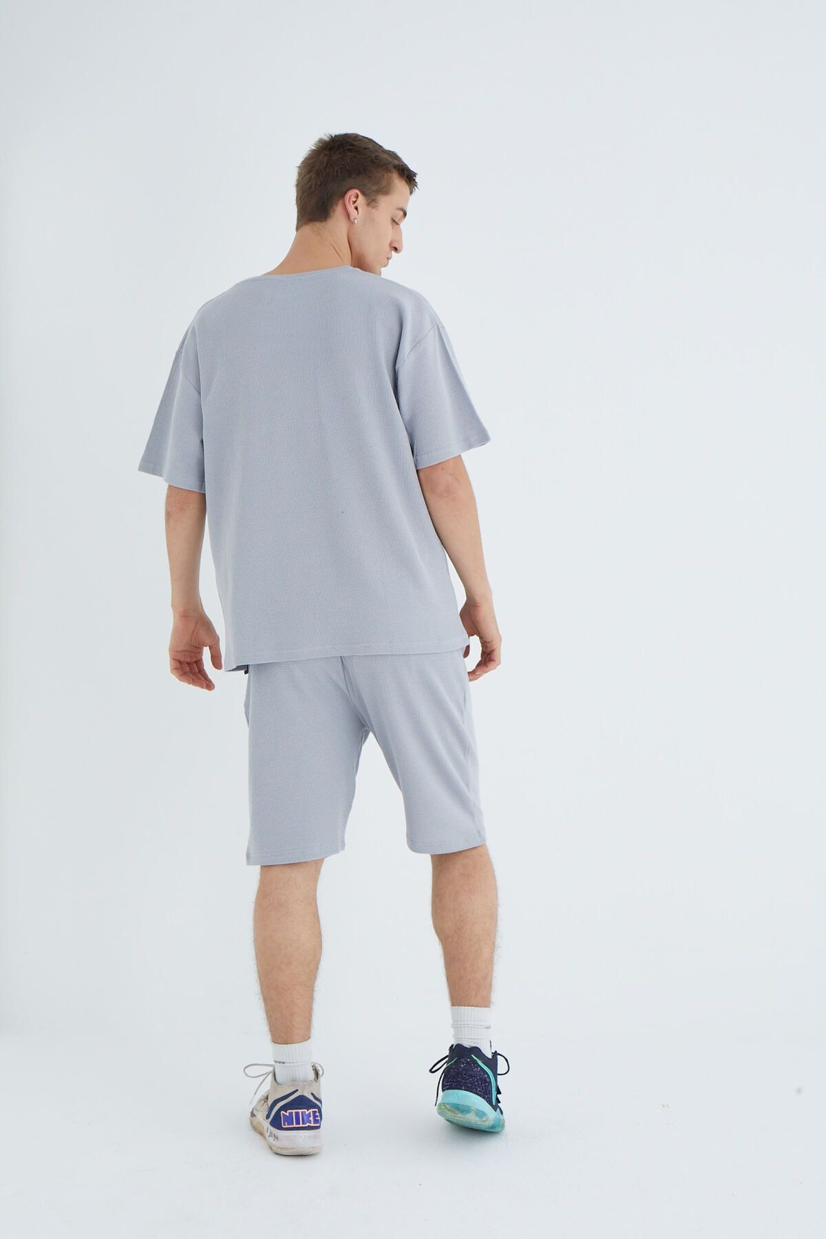 %100 Pamuk Waffle Oversize Spor Takım