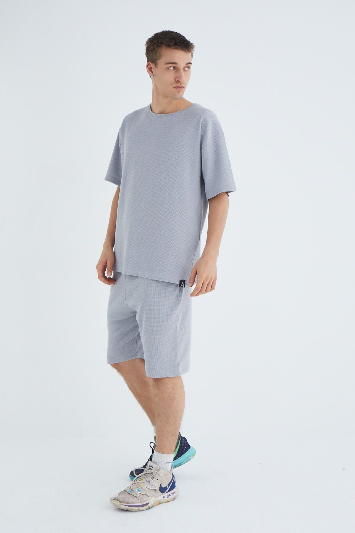 %100 Pamuk Waffle Oversize Spor Takım