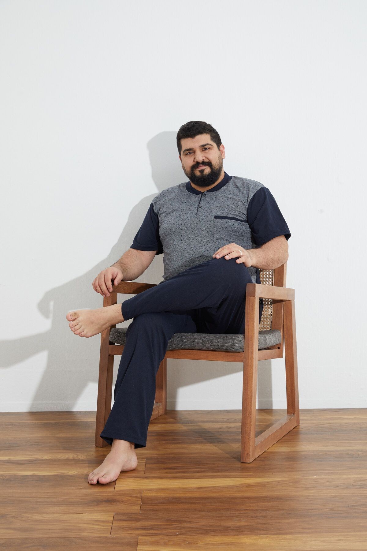 Penye Süprem(İnce) Jakarlı Battal Büyük Beden Yazlık Pijama Takımı
