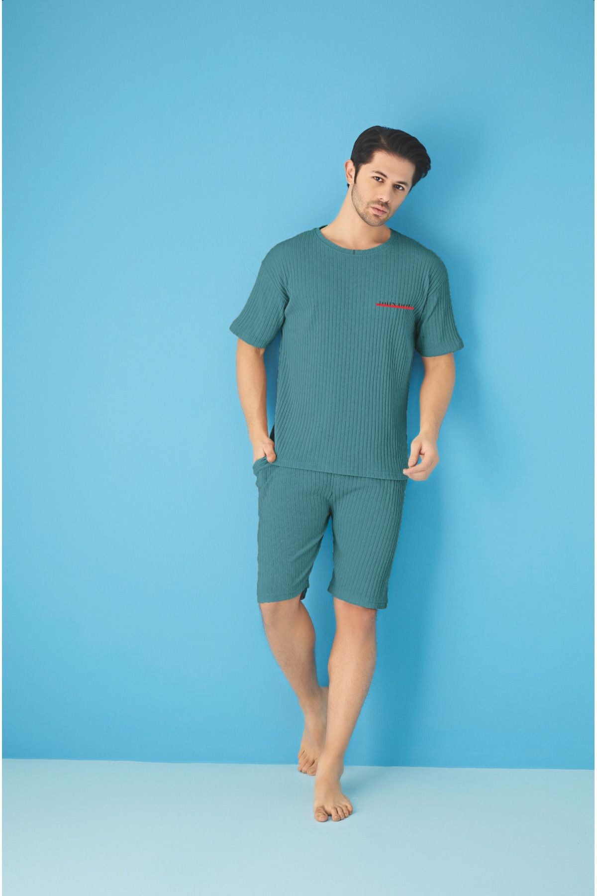Fitilli Oversize Erkek Kapri Takımı