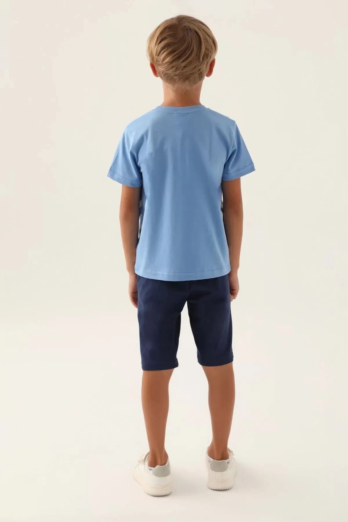 U.S. Polo Assn. Erkek Çocuk USPA Baskılı T-shirt-Şort Takım Mavi