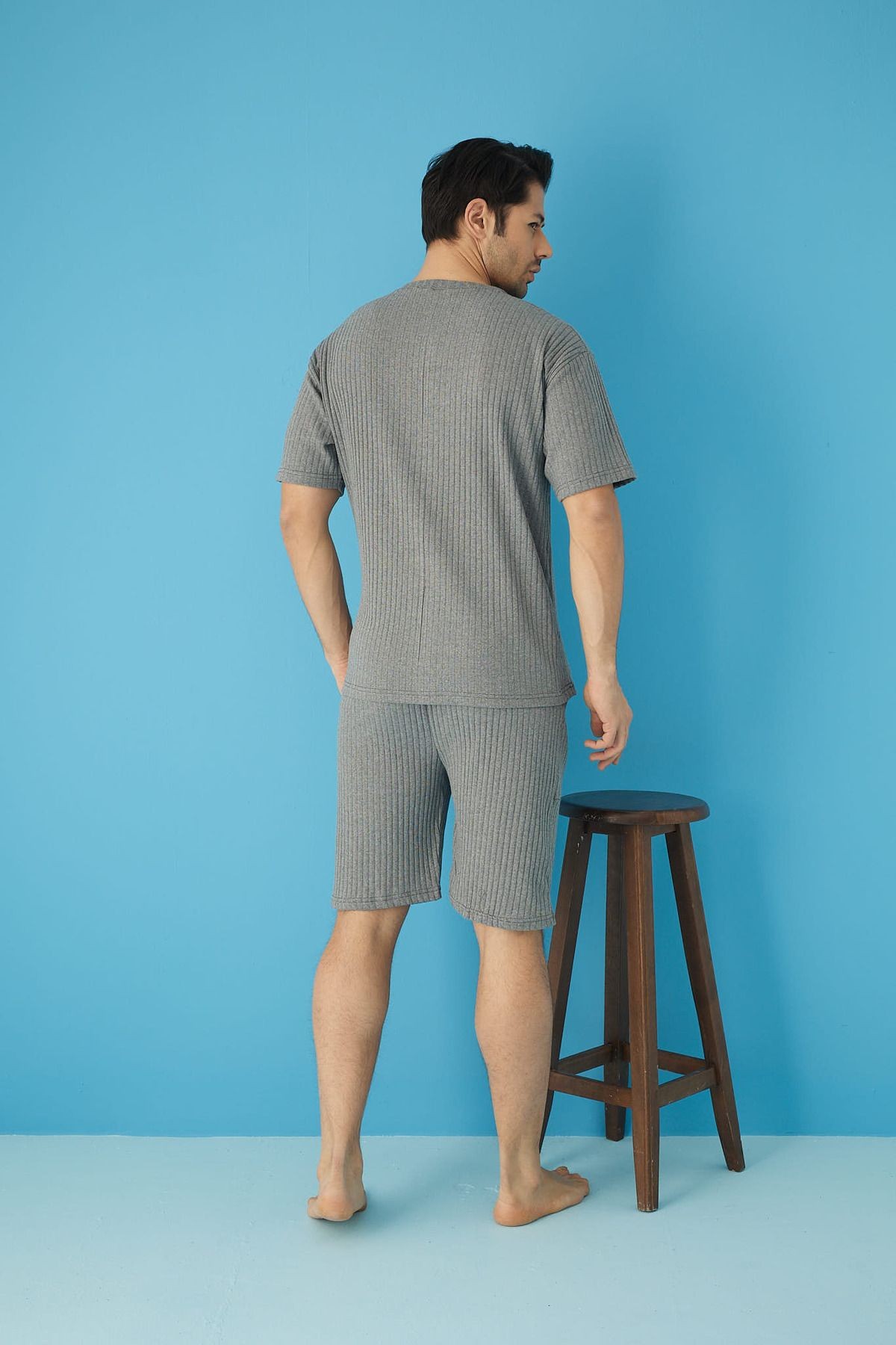 Fitilli Oversize Erkek Kapri Takımı