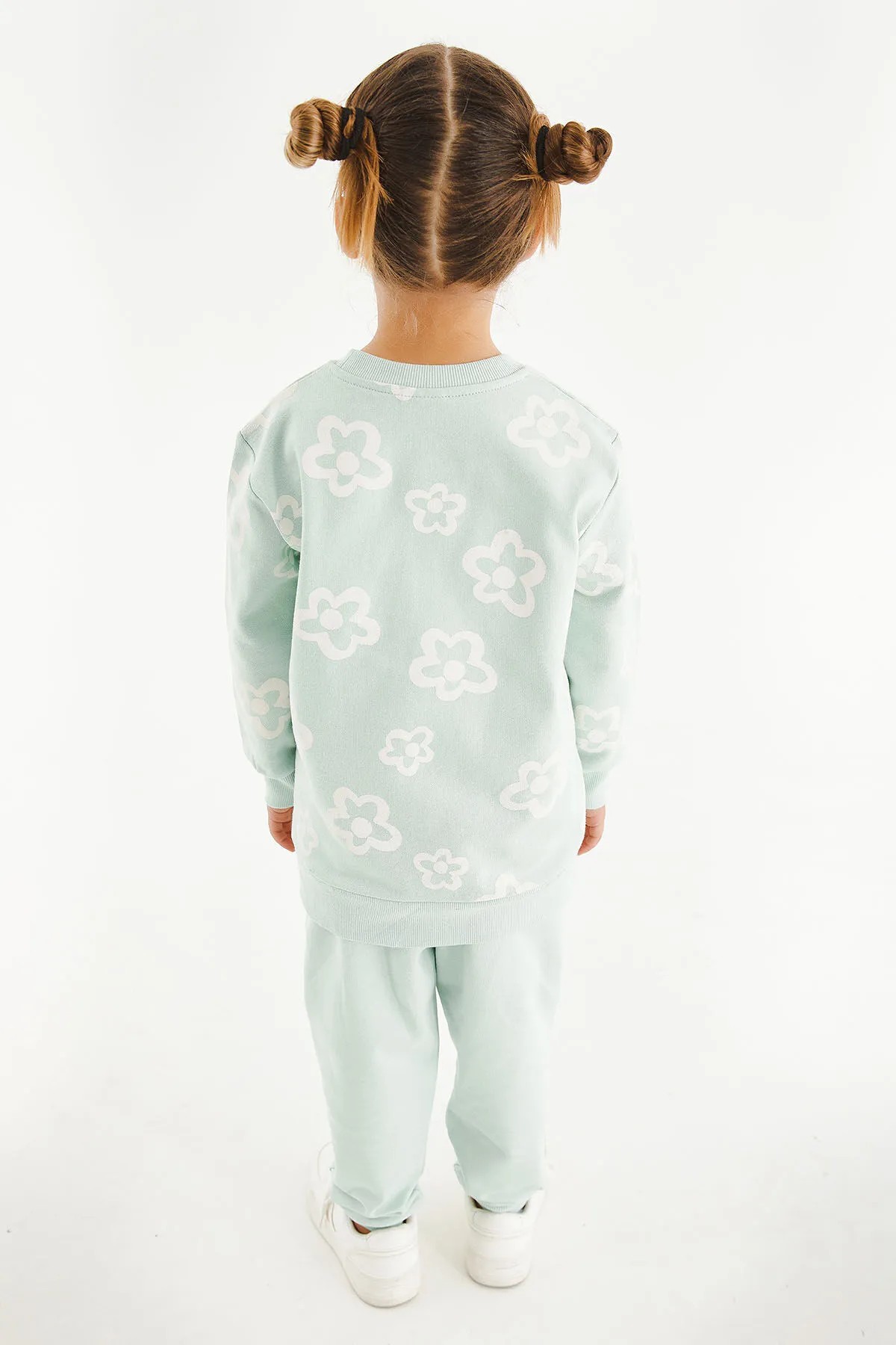 Rolypoly Flowers Su Yeşili Kız Çocuk Eşofman Takım