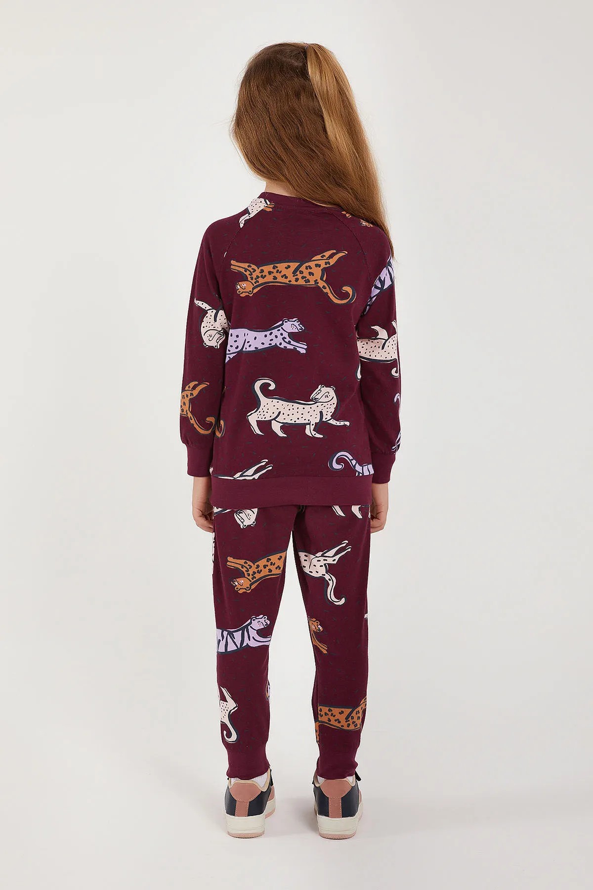Tiger Mor Kız Çocuk Uzun Kol Pijama Takım