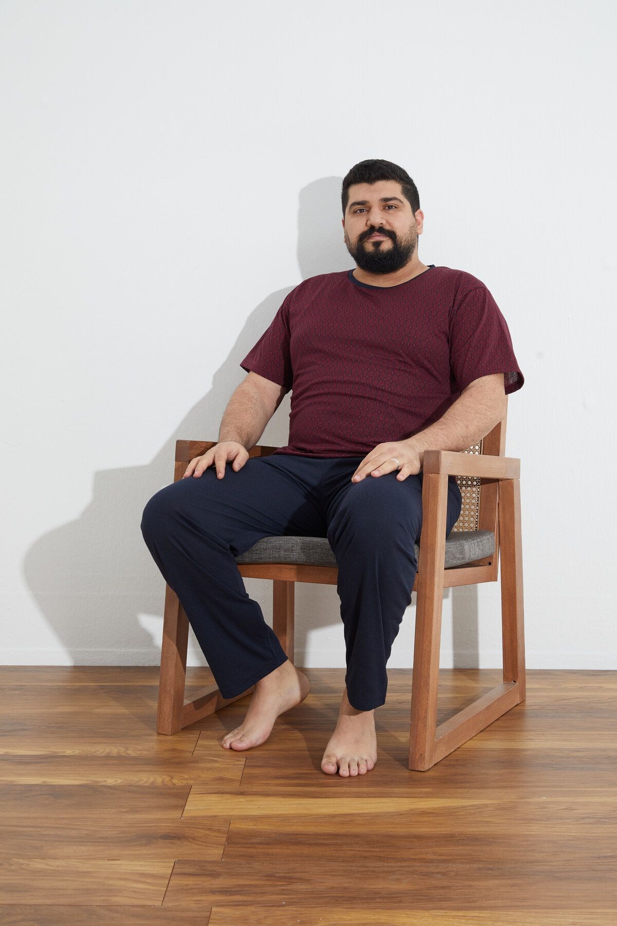 Penye Süprem(İNCE) Jakarlı Battal Büyük Beden Yazlık Pijama Takımı