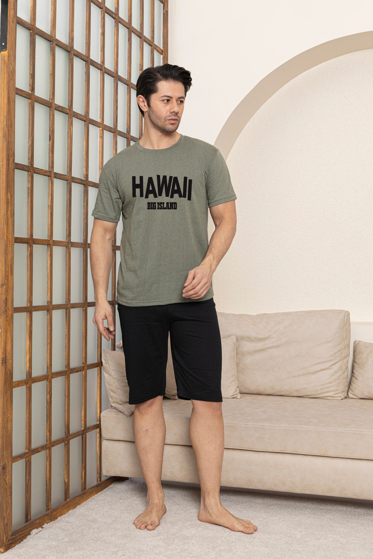 Penye (Süprem) Erkek Şortlu Pijama Takımı