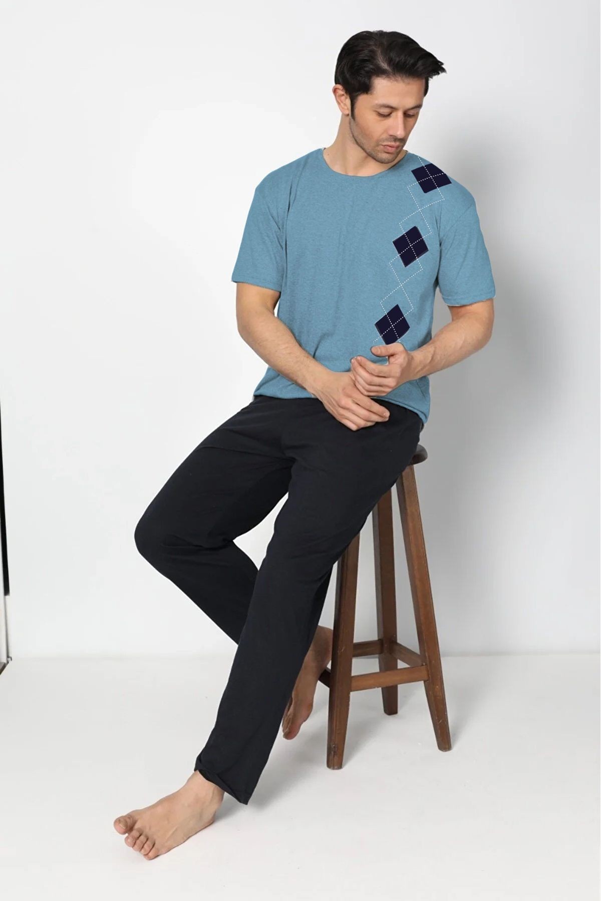Penye (süprem) Yazlık Erkek Pijama Takımı