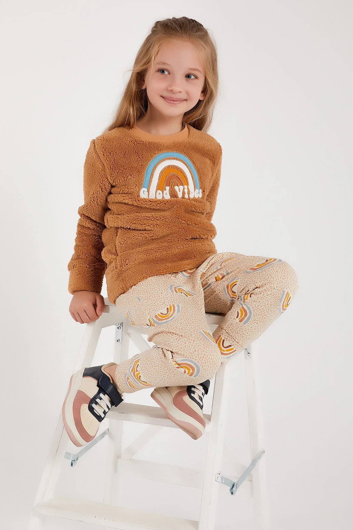 Polar Bear Camel Kız Çocuk Uzun Kol Pijama Takım