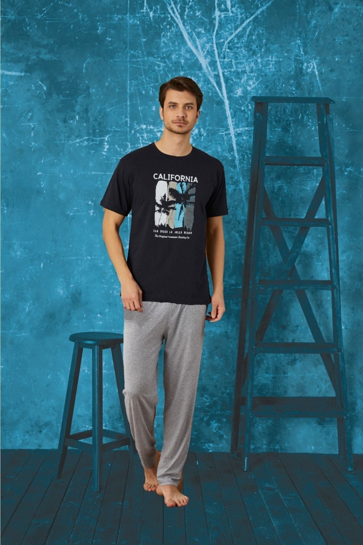 Penye (süprem) Yazlık Erkek Pijama Takımı