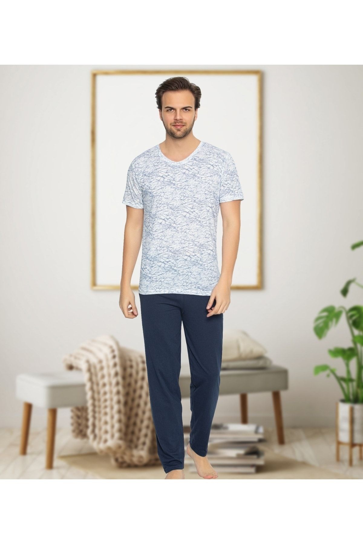Süprem Erkek Kısa Kollu Pijama Takımı