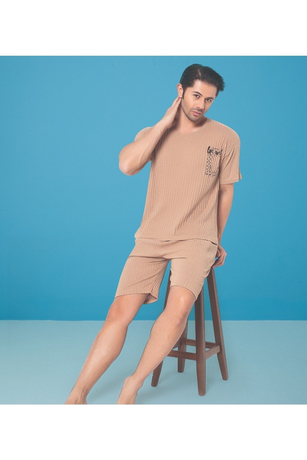 Fitilli Oversize Erkek Kapri Takımı