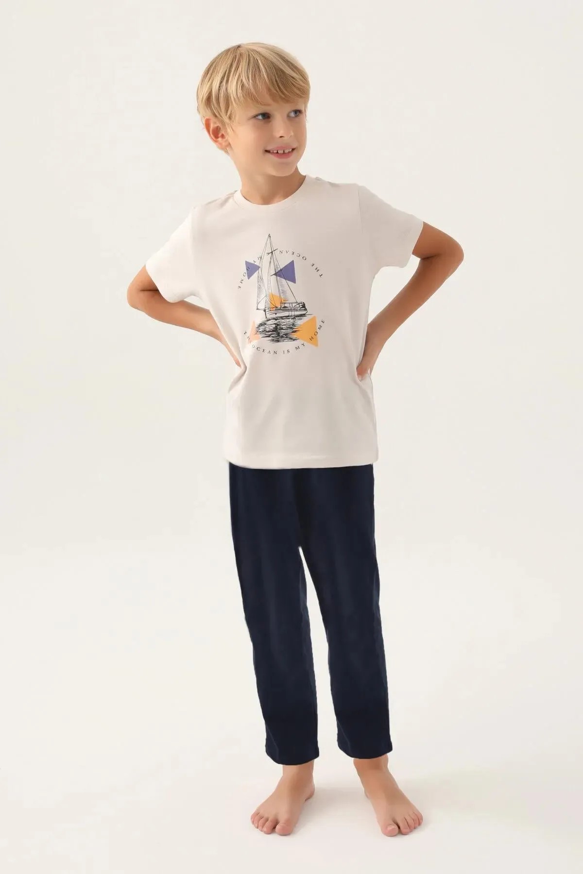 Erkek Home Taş Çocuk Pijama Takımı