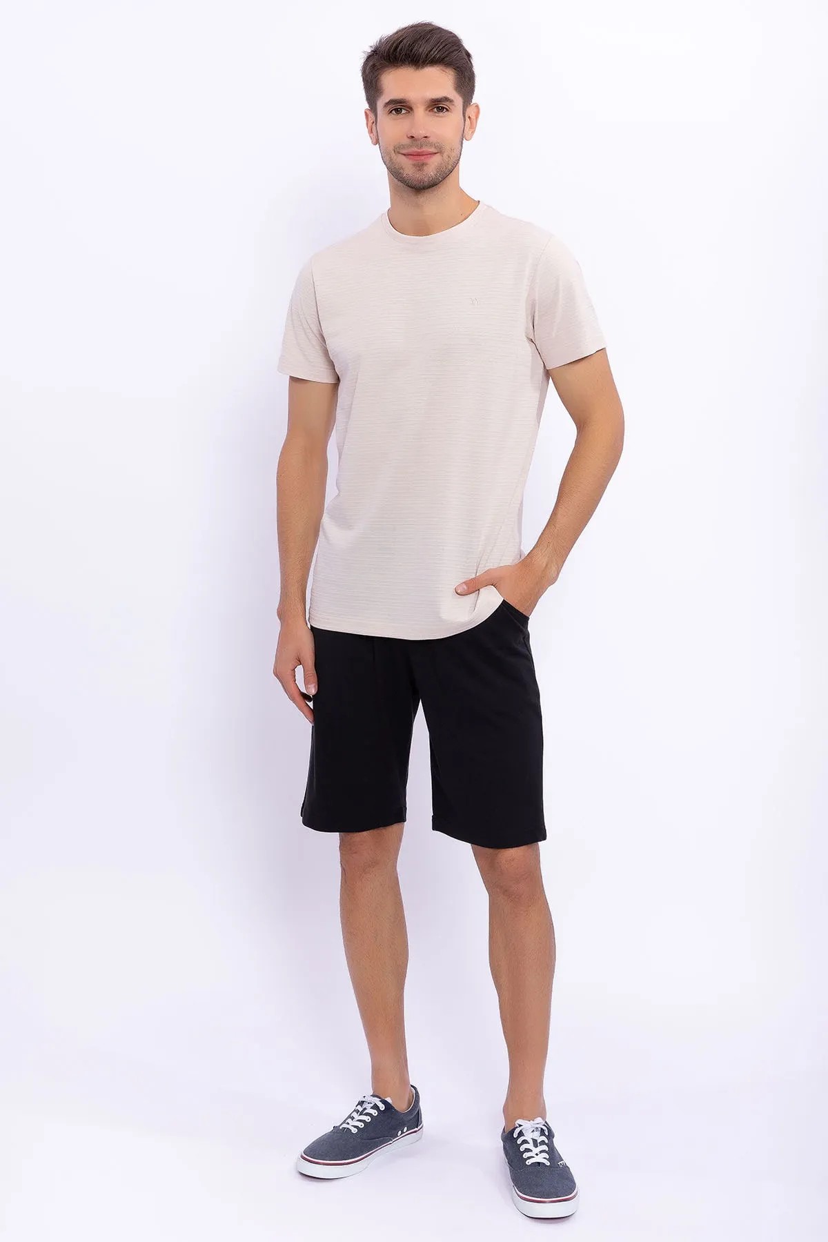  Latte Erkek Slim Fit Bermuda Takım