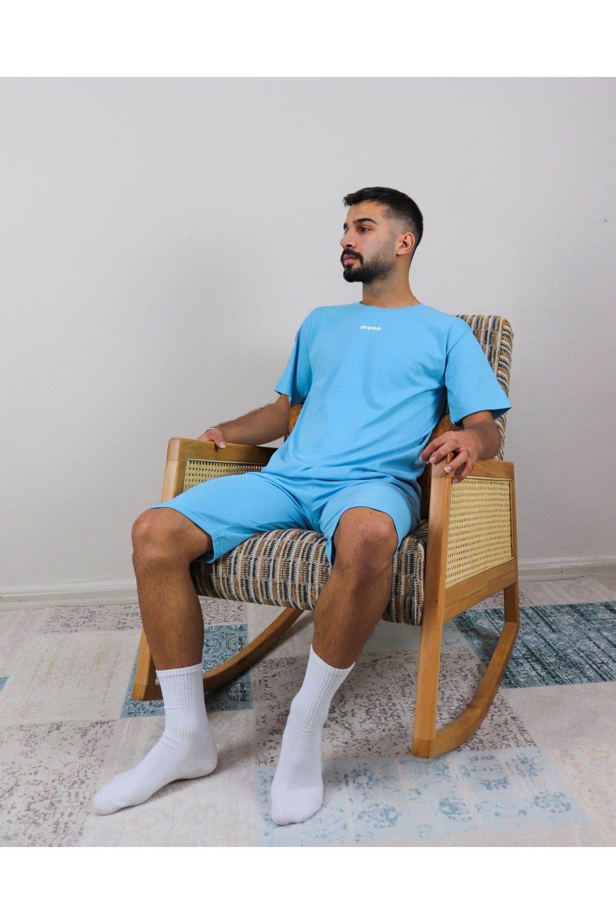 %100 Pamuk Penye Yazlık Kapri Erkek Pijama Takımı