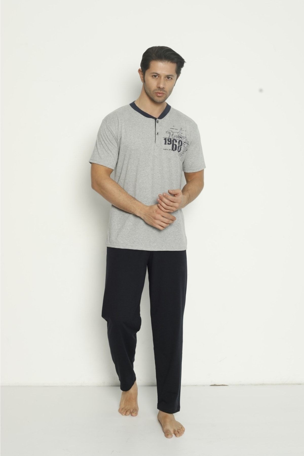 Yazlık Pamuklu Penye (süprem) Erkek Pijama Takımı