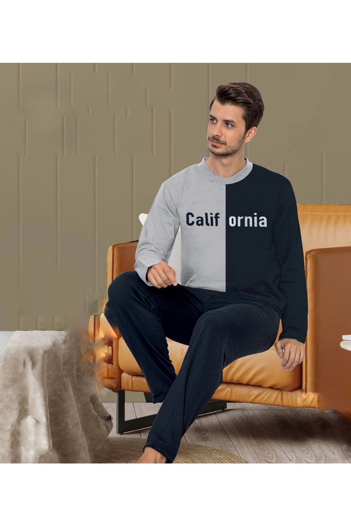 İki İplik (kalın) Uzun Kol Pijama Takımı