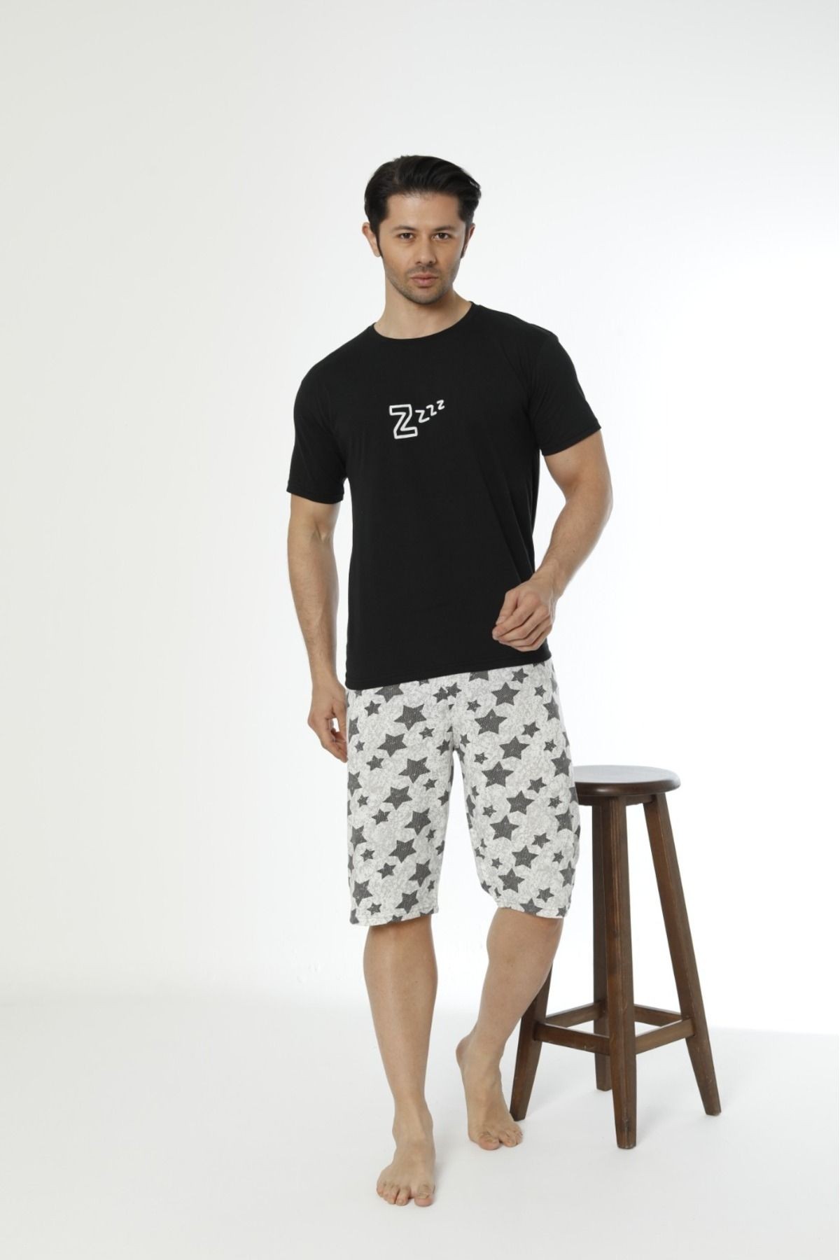 Penye (süprem) Erkek Kapri Pijama Takımı