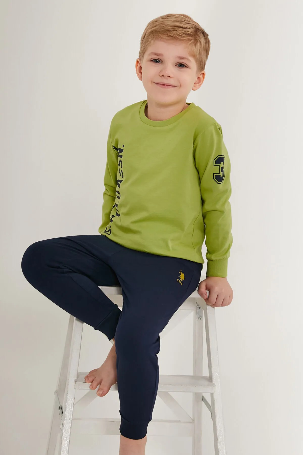 U.S. Polo Assn. Yeşil Erkek Çocuk Pijama Takımı