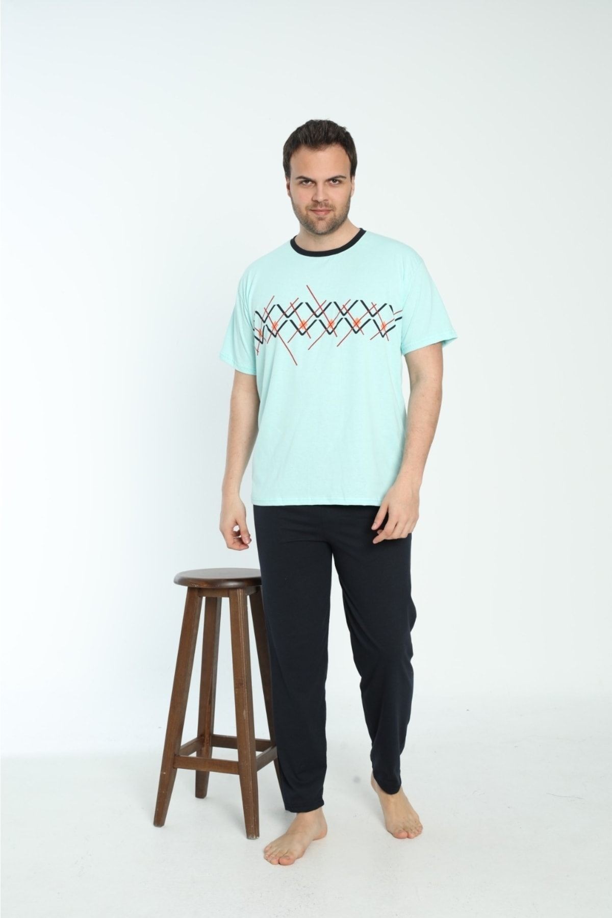 Yazlık Pamuklu Penye (süprem) Erkek Pijama Takımı