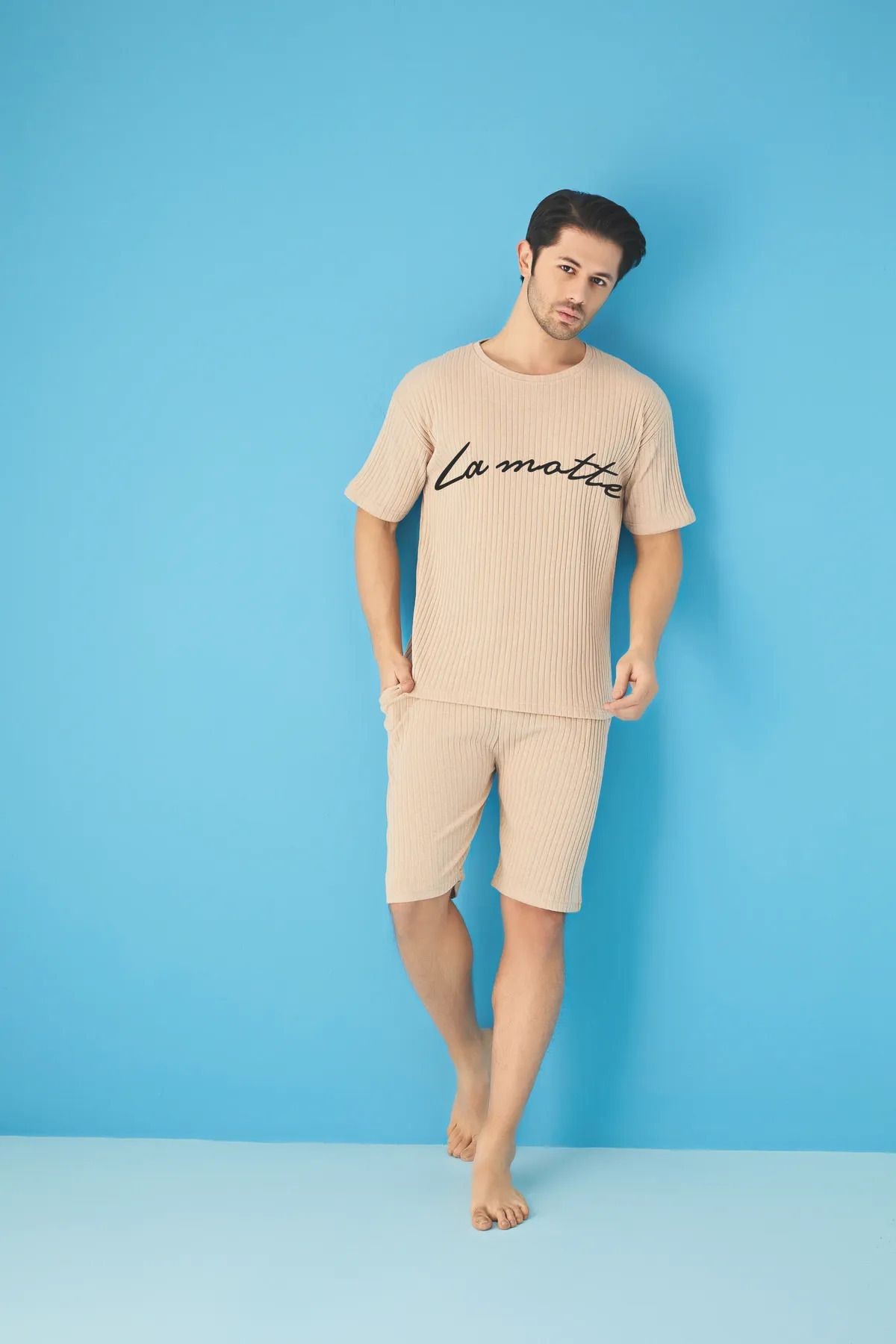 Fitilli Oversize Erkek Kapri Takımı
