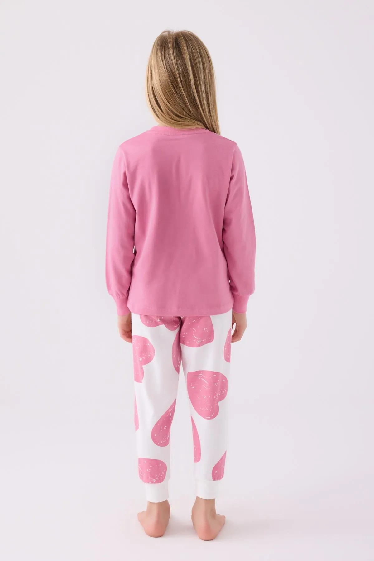 Kız Çocuk Pembe Uzun Kol Pijama Takım - RolyPoly