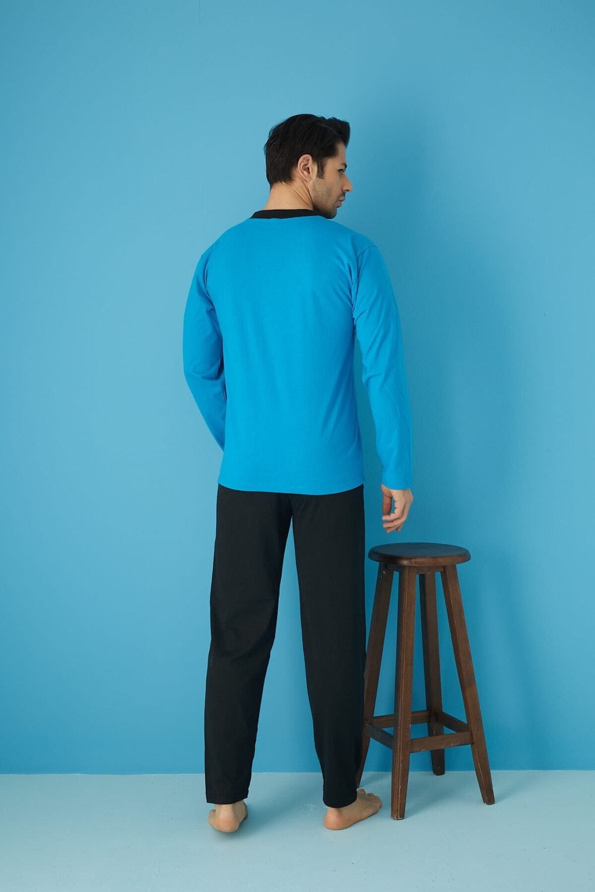Süprem İnce Erkek Uzun Kollu Pijama Takımı