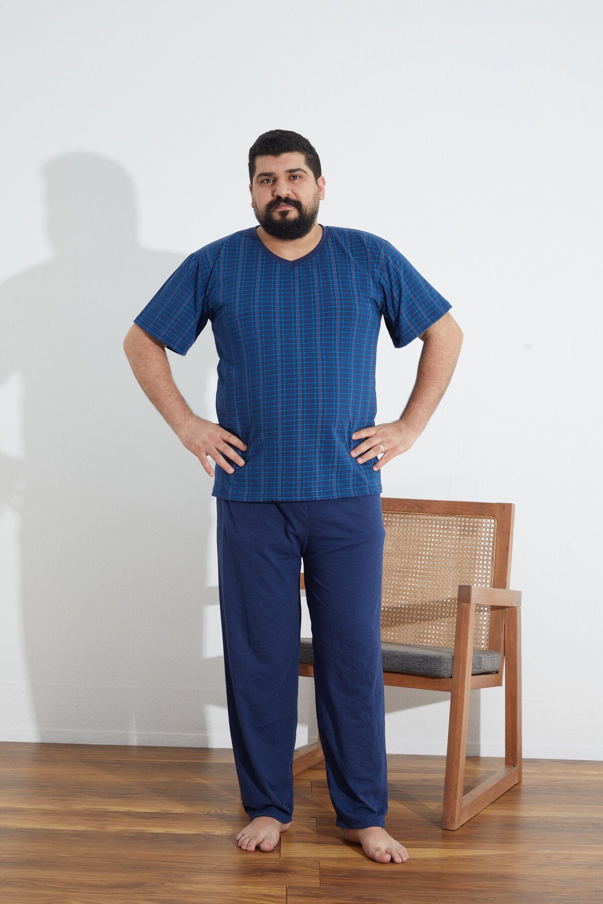 Penye Süprem(İnce) Battal Büyük Beden Yazlık Erkek Pijama Takımı