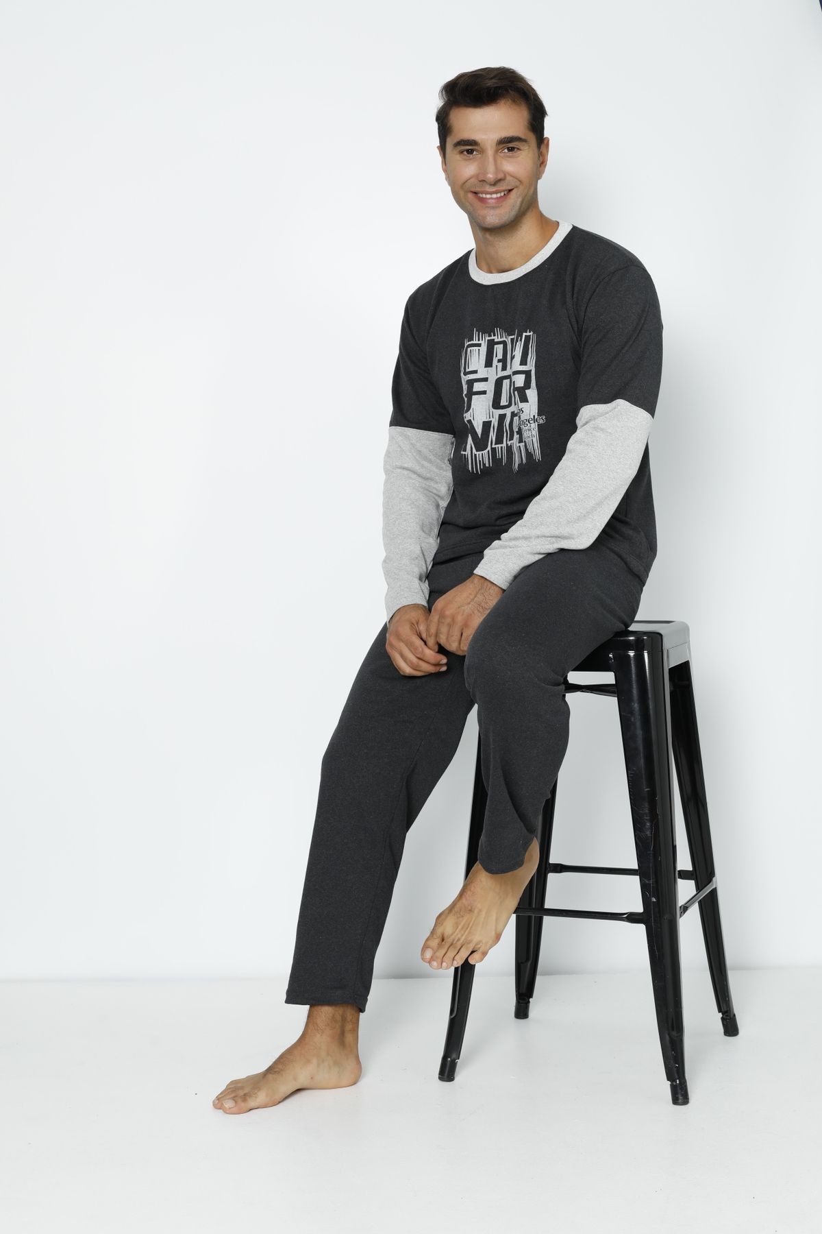 İki İplik (Kalın) Uzun Kollu Pijama takımı