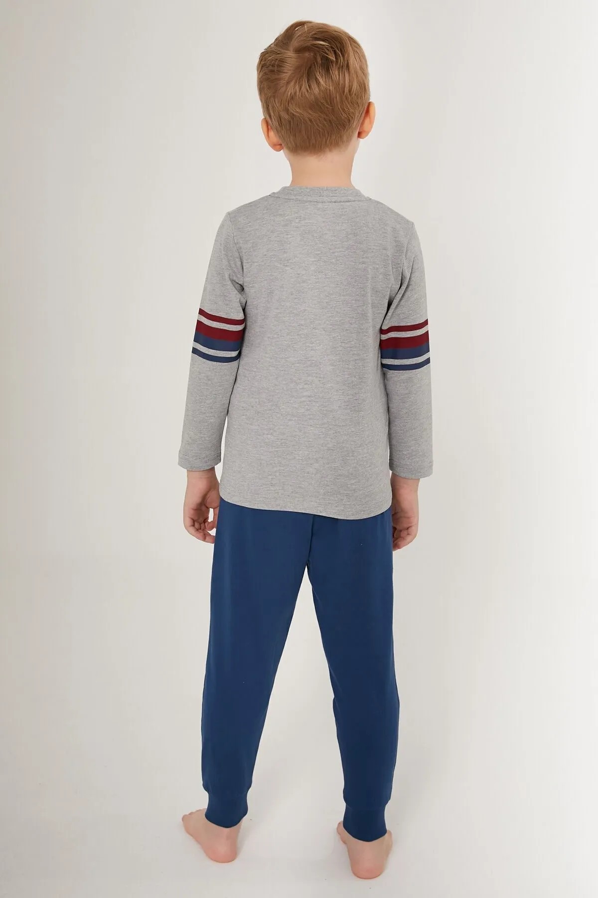 U.S. Polo Assn. Erkek Çocuk Uzun Kol Pijama Takım Gri