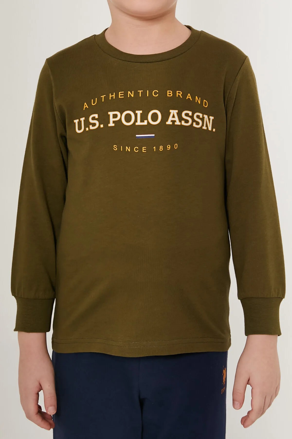 U.S. Polo Assn. Erkek Çocuk Uzun Kol Pijama Takım - Haki, Lacivert