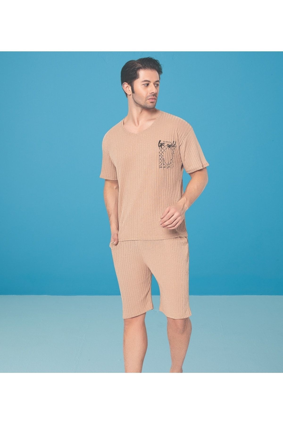 Fitilli Oversize Erkek Kapri Takımı