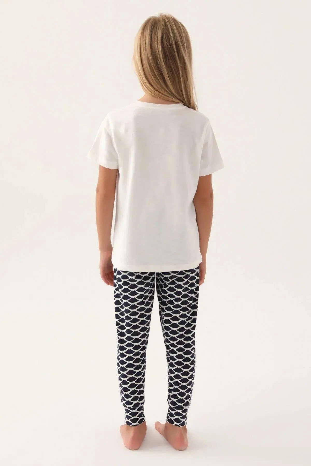Kız Çocuk Beyaz Pijama Takımı