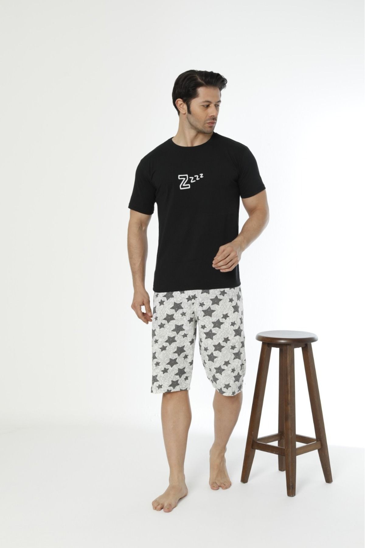 Penye (süprem) Erkek Kapri Pijama Takımı