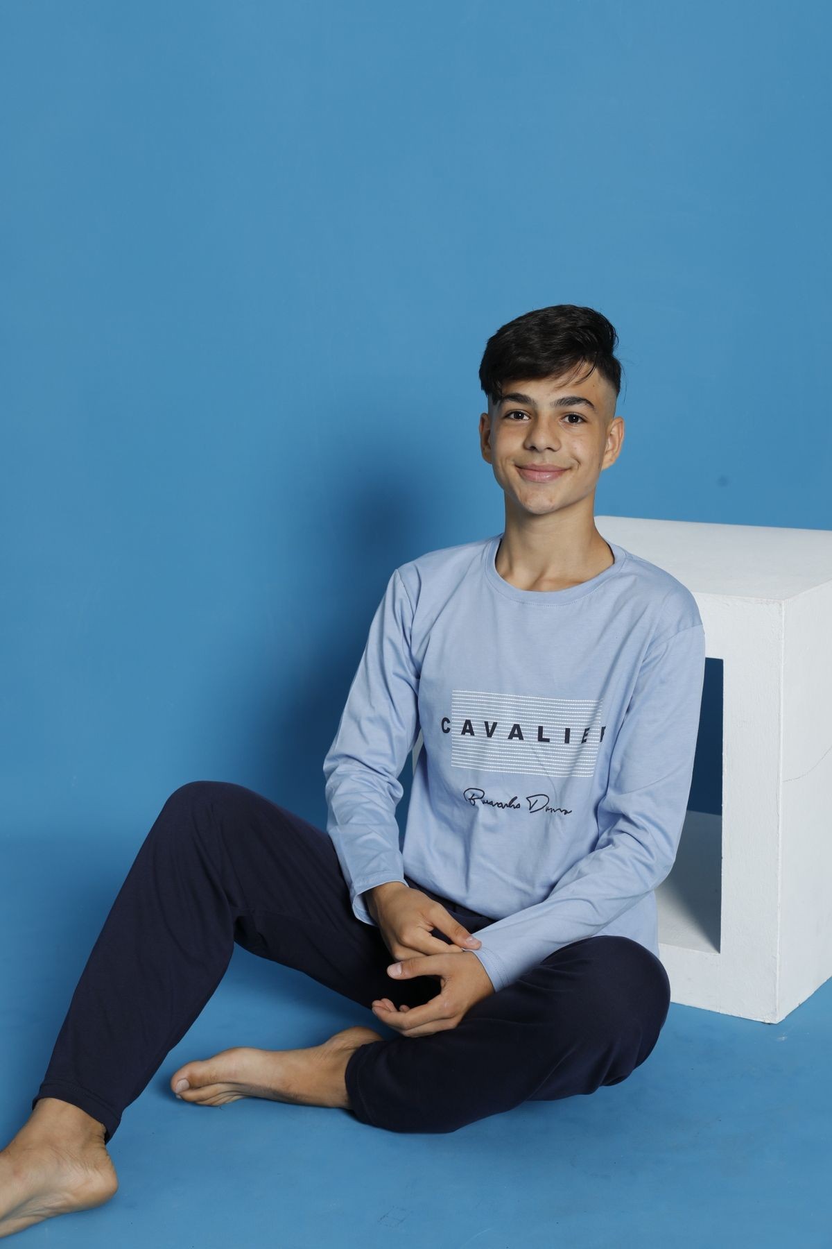 Penye Mevsimlik Uzun Kollu Garson (Genç) Pijama Takımı