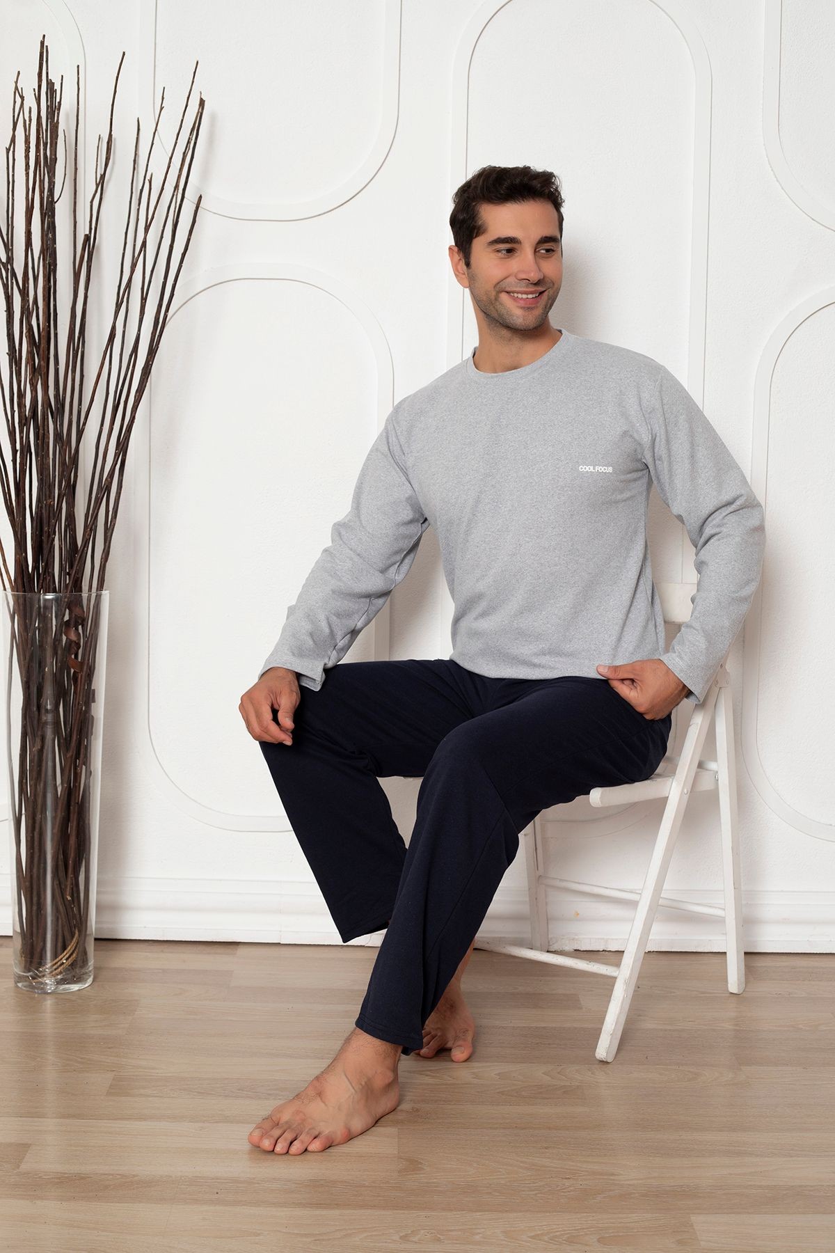 İki İplik (Kalın) Cepli Erkek Pijama Takımı